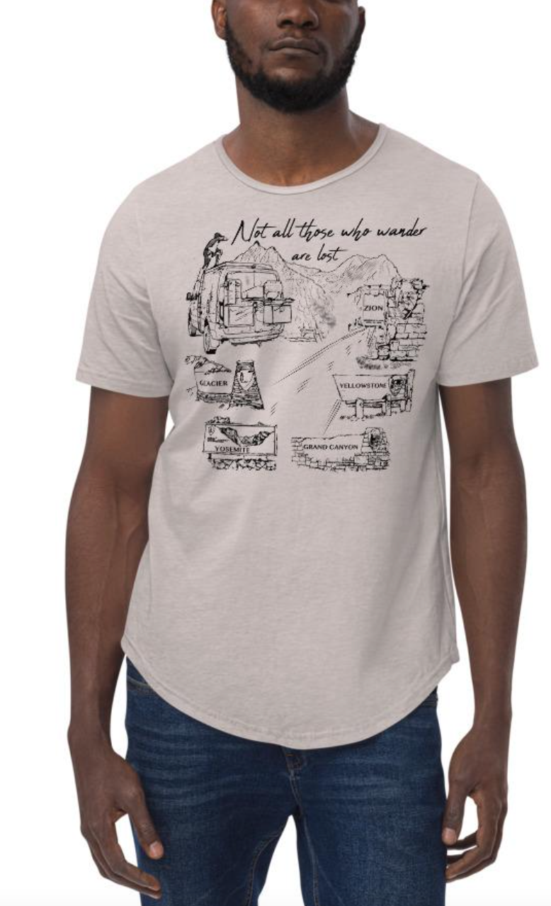 Men's Curved Hem T-Shirt "National Parks Sprinter VanLife"