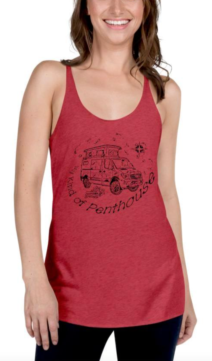 Women's Racerback Tank "Sprinter Penthouse Constellation VanLife"
