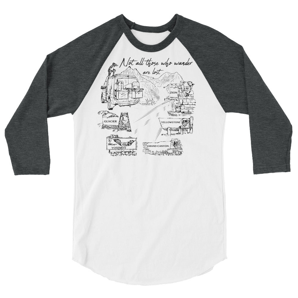 3/4 sleeve raglan shirt "National Parks Sprinter VanLife"