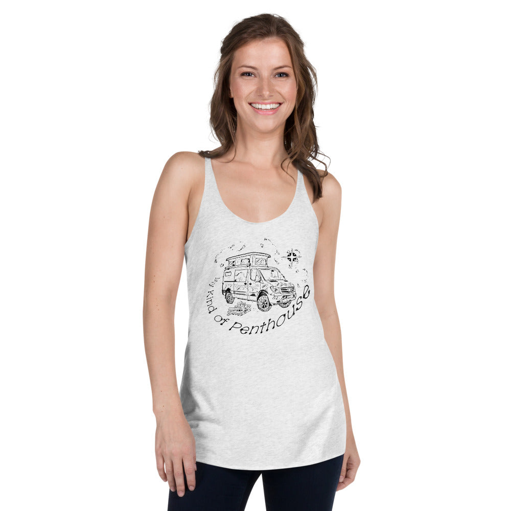 Women's Racerback Tank "Sprinter Penthouse Constellation VanLife"