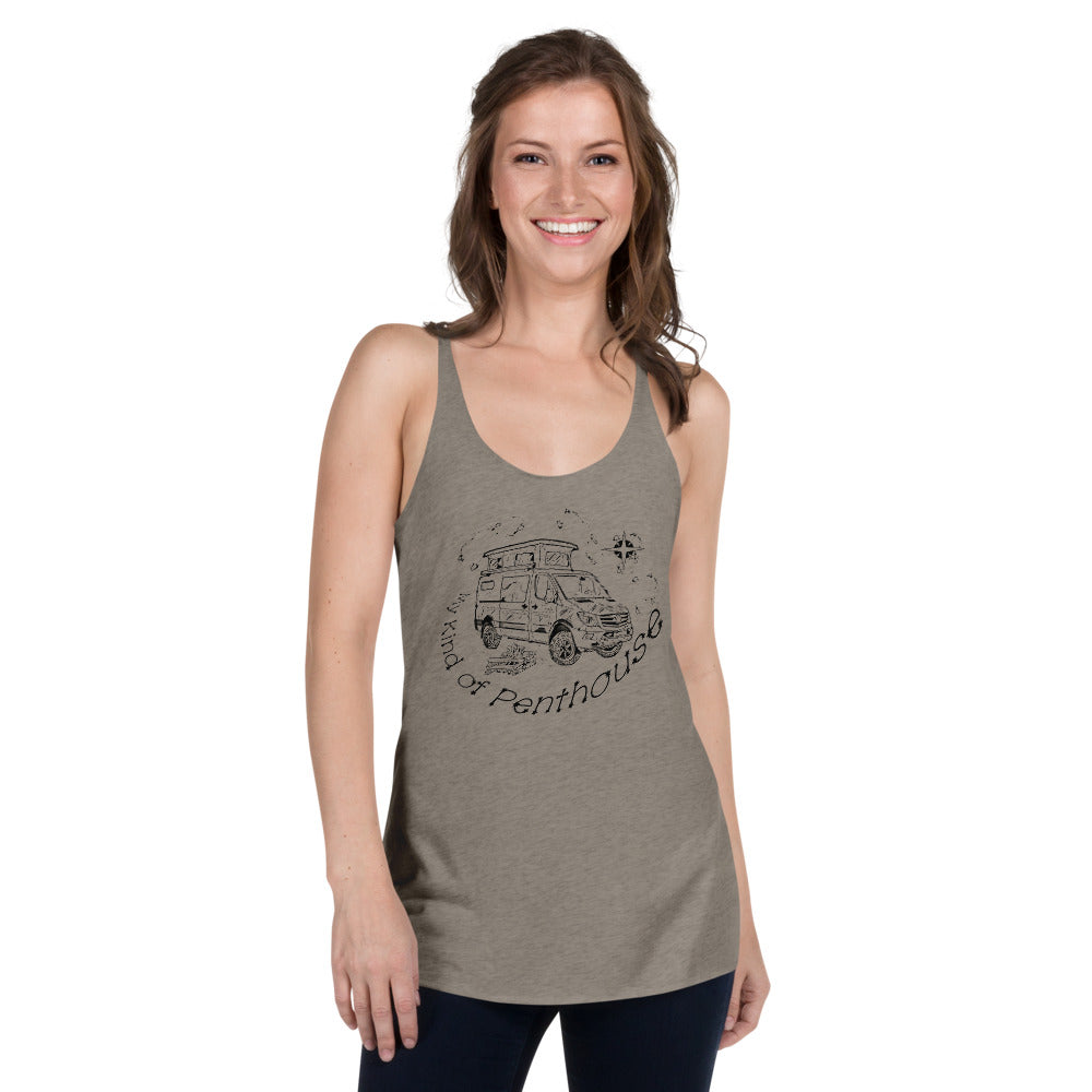 Women's Racerback Tank "Sprinter Penthouse Constellation VanLife"