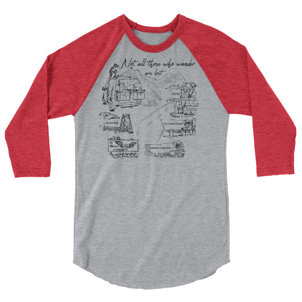 3/4 sleeve raglan shirt "National Parks Sprinter VanLife"