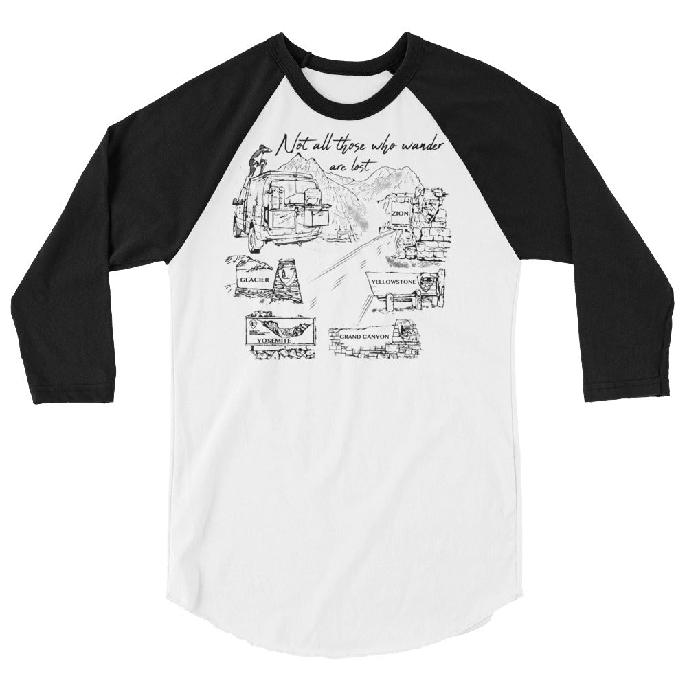 3/4 sleeve raglan shirt "National Parks Sprinter VanLife"